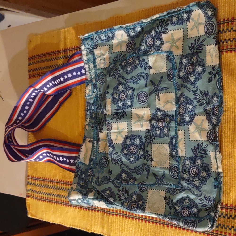 Nautical inspired hand stitched bag